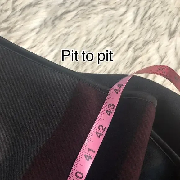 Ike Behar Checkered Plaid Red, Gray, Black Reversible Poncho Wrap - Picture 10 of 10